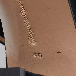 Pre Owned Gianvito Rossi Black Suede Portofino Block Heel Sandals Size 40