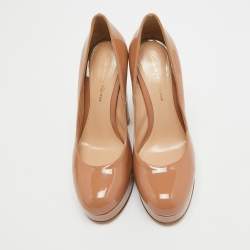 Gianvito Rossi Beige Patent Leather Penelope Pumps Size 36