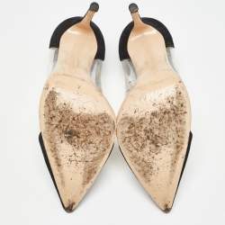 مملوكة مسبقًا Gianvito Rossi Black Suede and PVC Plexi Pumps Size 39