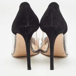 مملوكة مسبقًا Gianvito Rossi Black Suede and PVC Plexi Pumps Size 39