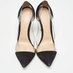 مملوكة مسبقًا Gianvito Rossi Black Suede and PVC Plexi Pumps Size 39