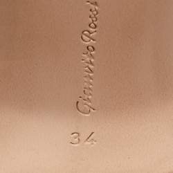 Pre Owned Gianvito Rossi Silver Patent Leather Slingback Pumps Size 34