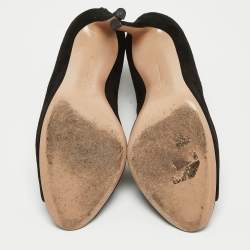 Pre Owned Gianvito Rossi Black Suede Vamp Booties Size 39