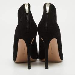 Pre Owned Gianvito Rossi Black Suede Vamp Booties Size 39