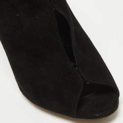 Pre Owned Gianvito Rossi Black Suede Vamp Booties Size 39