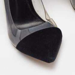 Gianvito Rossi Black Suede and PVC Plexi Pumps Size 38.5