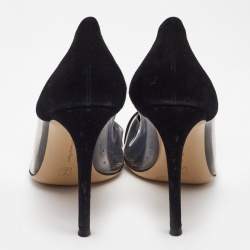 Gianvito Rossi Black Suede and PVC Plexi Pumps Size 38.5
