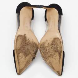 Gianvito Rossi Black Suede and PVC Plexi Pumps Size 38.5