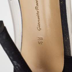 Gianvito Rossi Black Suede and PVC Plexi Pumps Size 38.5