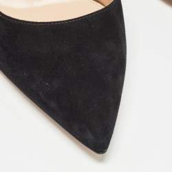 Pre Owned Gianvito Rossi Black Suede and PVC Slingback Pumps Size 39