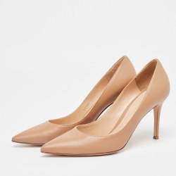 Pre Owned Gianvito Rossi Beige Leather Gianvito Pumps Size 38.5