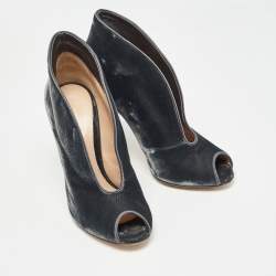 Gianvito Rossi Black Velvet Vamp Booties Size 36
