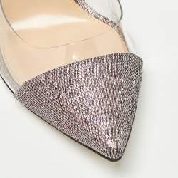 Pre Owned Gianvito Rossi Metallic Leather and PVC Plexi Pumps Size 38.5