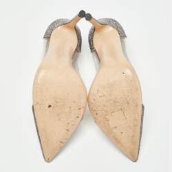 Pre Owned Gianvito Rossi Metallic Leather and PVC Plexi Pumps Size 38.5