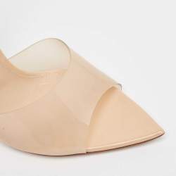 Pre Owned Gianvito Rossi Beige PVC and Patent Leather Bree Open Toe Pumps Size 39