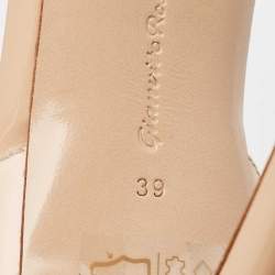 Pre Owned Gianvito Rossi Beige PVC and Patent Leather Bree Open Toe Pumps Size 39