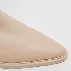 Pre Owned Gianvito Rossi Beige Leather Dylan Ankle Boots Size 41.5