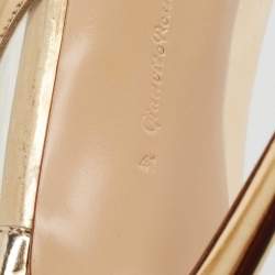 Gianvito Rossi Metallic Gold PVC and Leather Pointed Toe Pumps Size 41