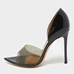 Gianvito Rossi Black PVC and Patent Bree Pumps Size 39