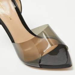 Gianvito Rossi Black PVC and Patent Bree Pumps Size 39