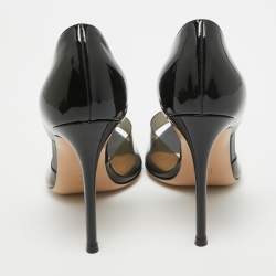 Gianvito Rossi Black PVC and Patent Bree Pumps Size 39