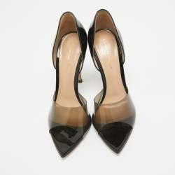 Gianvito Rossi Black PVC and Patent Bree Pumps Size 39