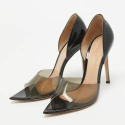 Gianvito Rossi Black PVC and Patent Bree Pumps Size 39