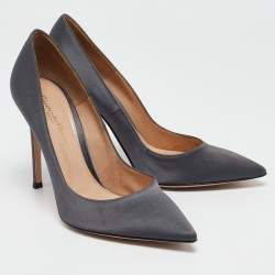 Gianvito Rossi Grey Satin Gianvito Pumps Size 38.5