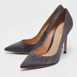 Gianvito Rossi Grey Satin Gianvito Pumps Size 38.5