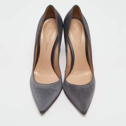 Gianvito Rossi Grey Satin Gianvito Pumps Size 38.5