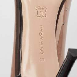 Pre Owned Gianvito Rossi Black Patent Leather and PVC Plexi Pointed Toe Pumps Size 39