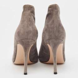 Gianvito Rossi Grey Suede Vamp Booties Size 35.5