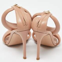 Pre Owned Gianvito Rossi Beige Leather Bijoux Sandals Size 35