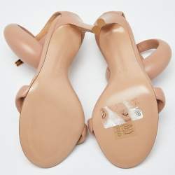 Pre Owned Gianvito Rossi Beige Leather Bijoux Sandals Size 35