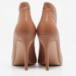 Gianvito Rossi Beige Leather Vamp Booties Size 36.5