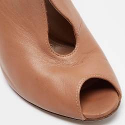Gianvito Rossi Beige Leather Vamp Booties Size 36.5