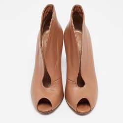 Gianvito Rossi Beige Leather Vamp Booties Size 36.5