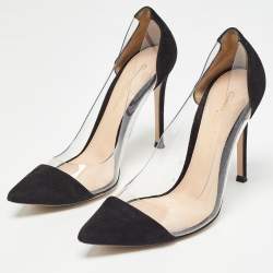 Gianvito Rossi Black Suede and PVC Plexi Pumps Size 36