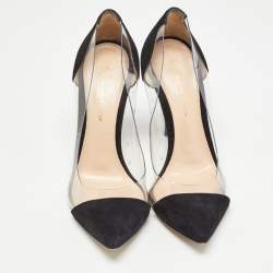 Gianvito Rossi Black Suede and PVC Plexi Pumps Size 36