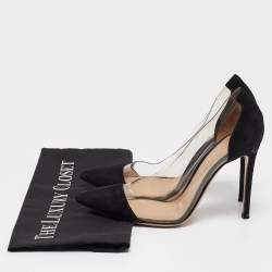 Gianvito Rossi Black Suede and PVC Plexi Pumps Size 38