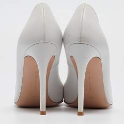 Gianvito Rossi White Leather Pointed Toe Pumps Size 38