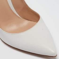 Gianvito Rossi White Leather Pointed Toe Pumps Size 38