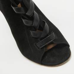 Gianvito Rossi Black Suede Lace Up Ankle Boots Size 39