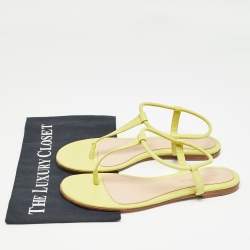 Pre Owned Gianvito Rossi Green Leather Slingback Sandals Size 38