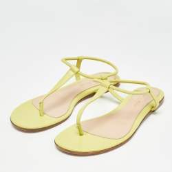 Pre Owned Gianvito Rossi Green Leather Slingback Sandals Size 38