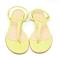 Pre Owned Gianvito Rossi Green Leather Slingback Sandals Size 38