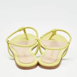 Pre Owned Gianvito Rossi Green Leather Slingback Sandals Size 38