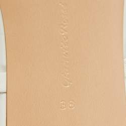 Pre Owned Gianvito Rossi White Leather Ankle Wrap Sandals Size 38