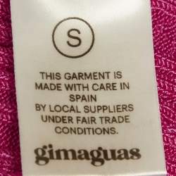 Pre Owned Gimaguas Pink Patterned Knit Sleeveless Mini Dress S