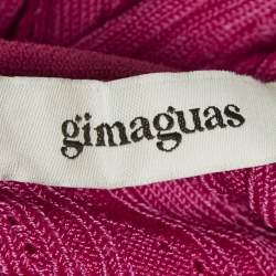 Pre Owned Gimaguas Pink Patterned Knit Sleeveless Mini Dress S